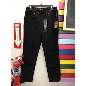 Diane Gilman dg2 pull on straight stretch black jeans size 12 new with tags HSN